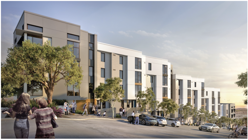 Photo: Rendering of Potrero Block B from Arkansas and 25th streets. PROVIDED BY: Y.A. Studio and HKIT Architects