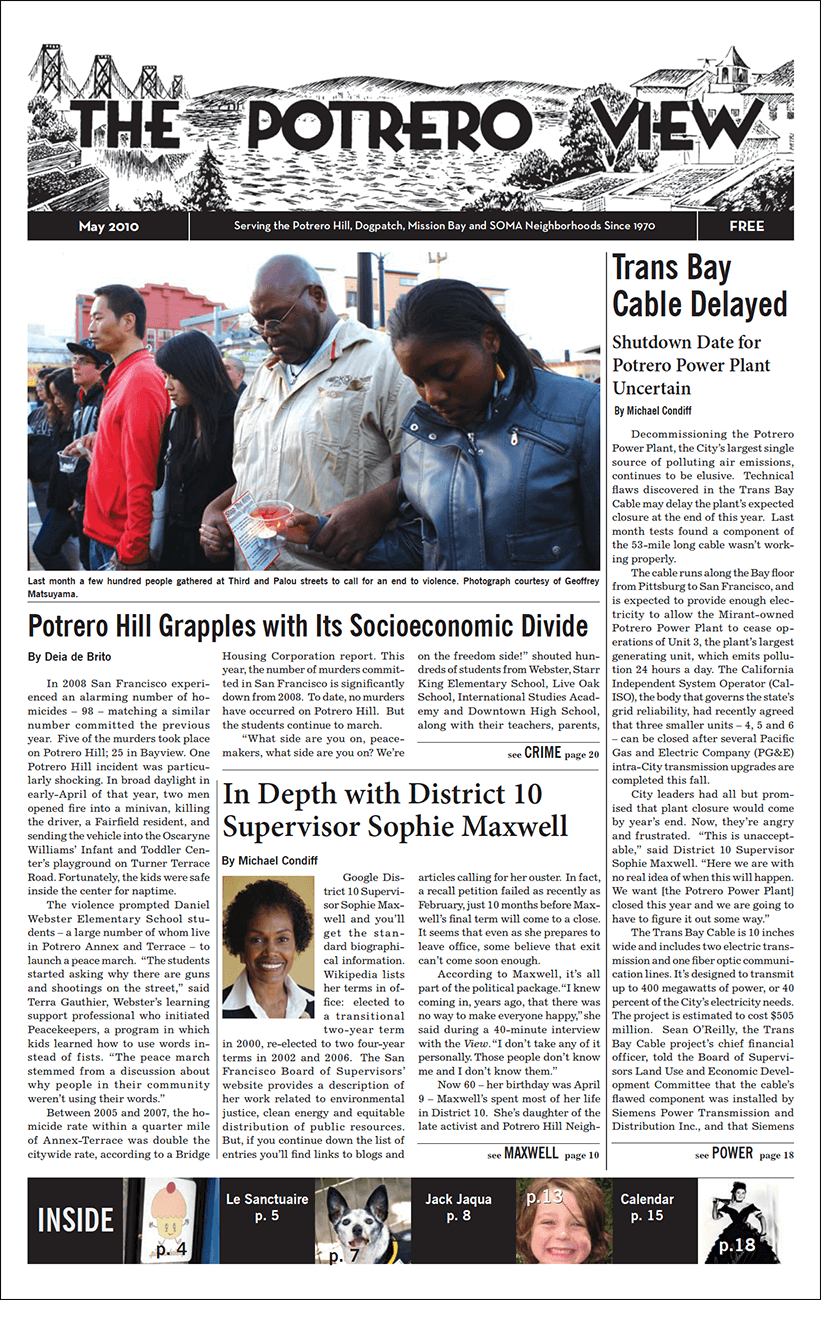 Potrero View front page image: May 2010