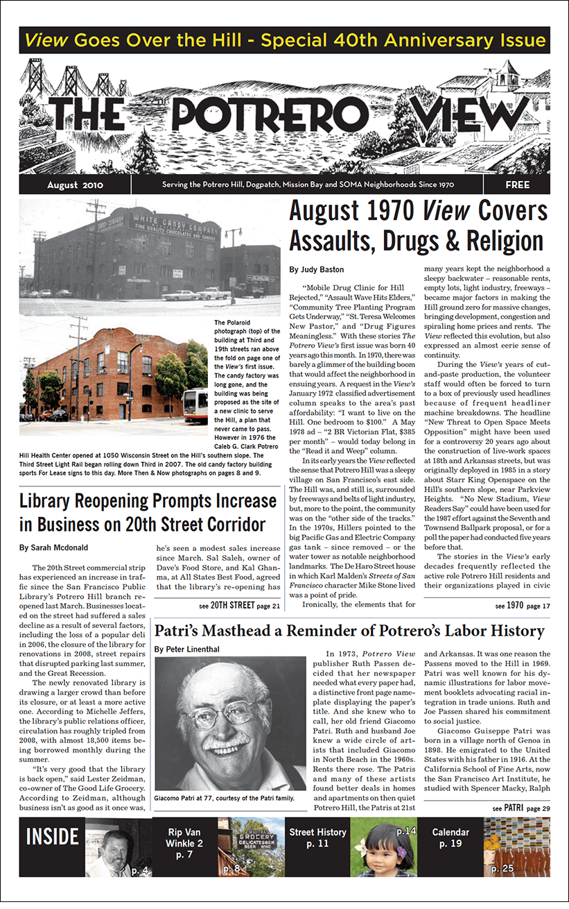 Potrero View front page image: August 2010
