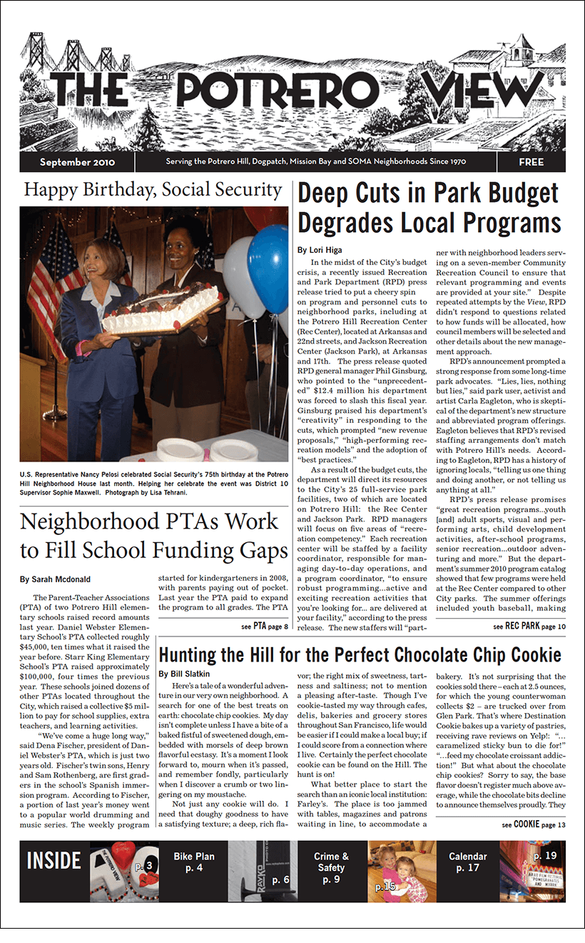 Potrero View front page image: September 2010