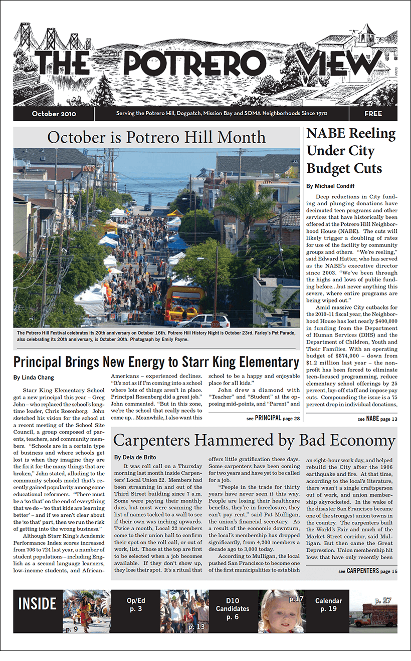 Potrero View front page image: October 2010