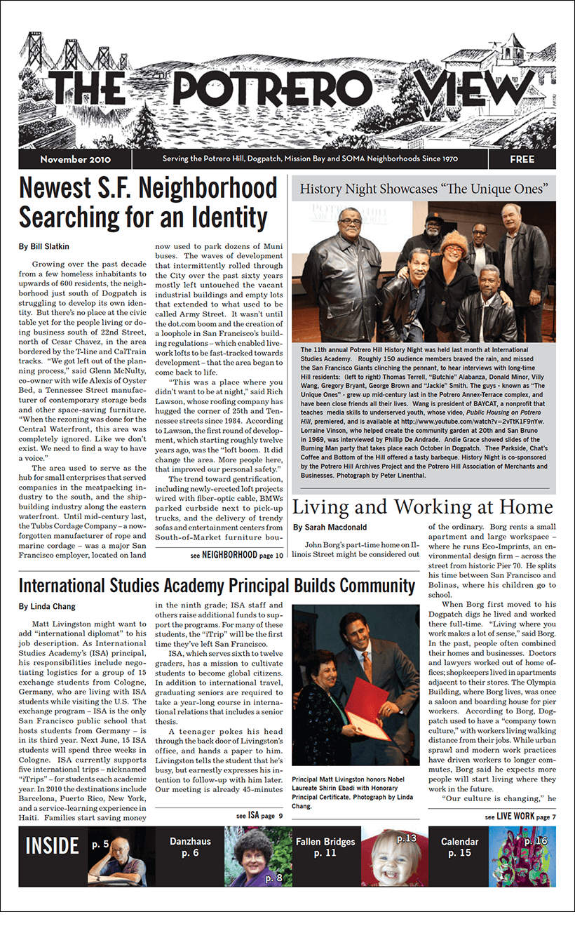 Potrero View front page image: November 2010
