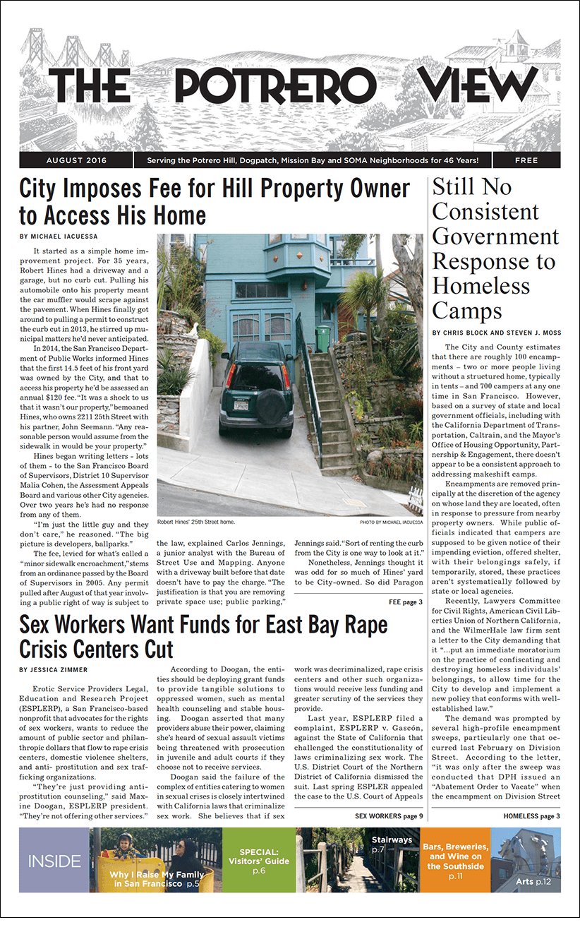 Page 1 of Potrero View August 2016 issue
