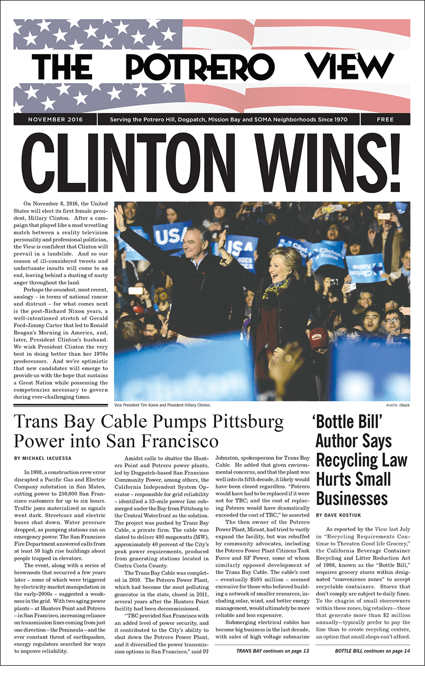 Page 1 of Potrero View November 2016 issue