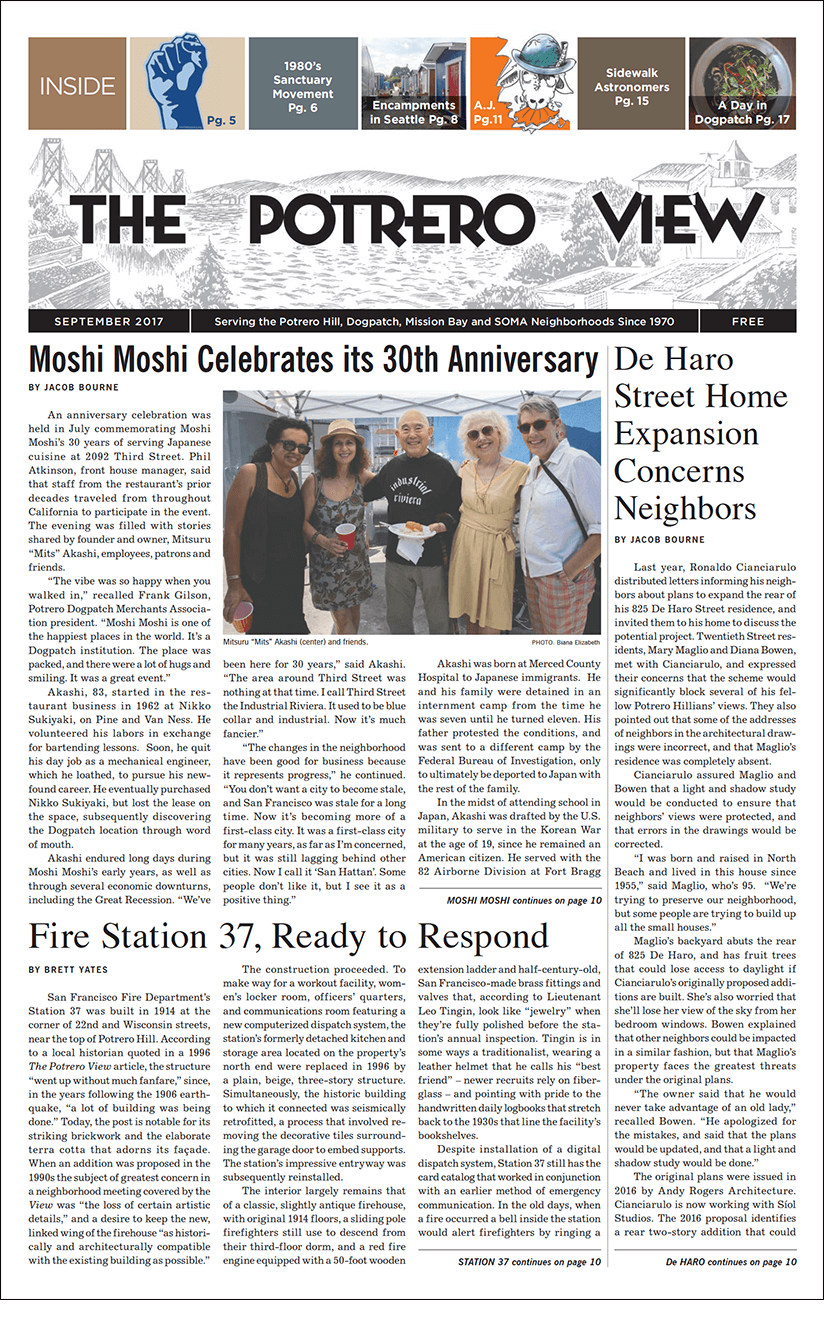 Page 1 of Potrero View September 2017 issue