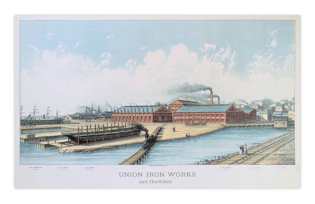 An 1880s print of Union Iron Works.
