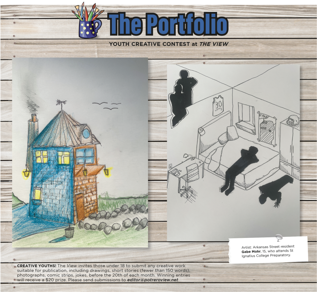 Artist: Arkansas Street resident Gabe Mohr, 15, who attends St Ignatius College Preparatory.