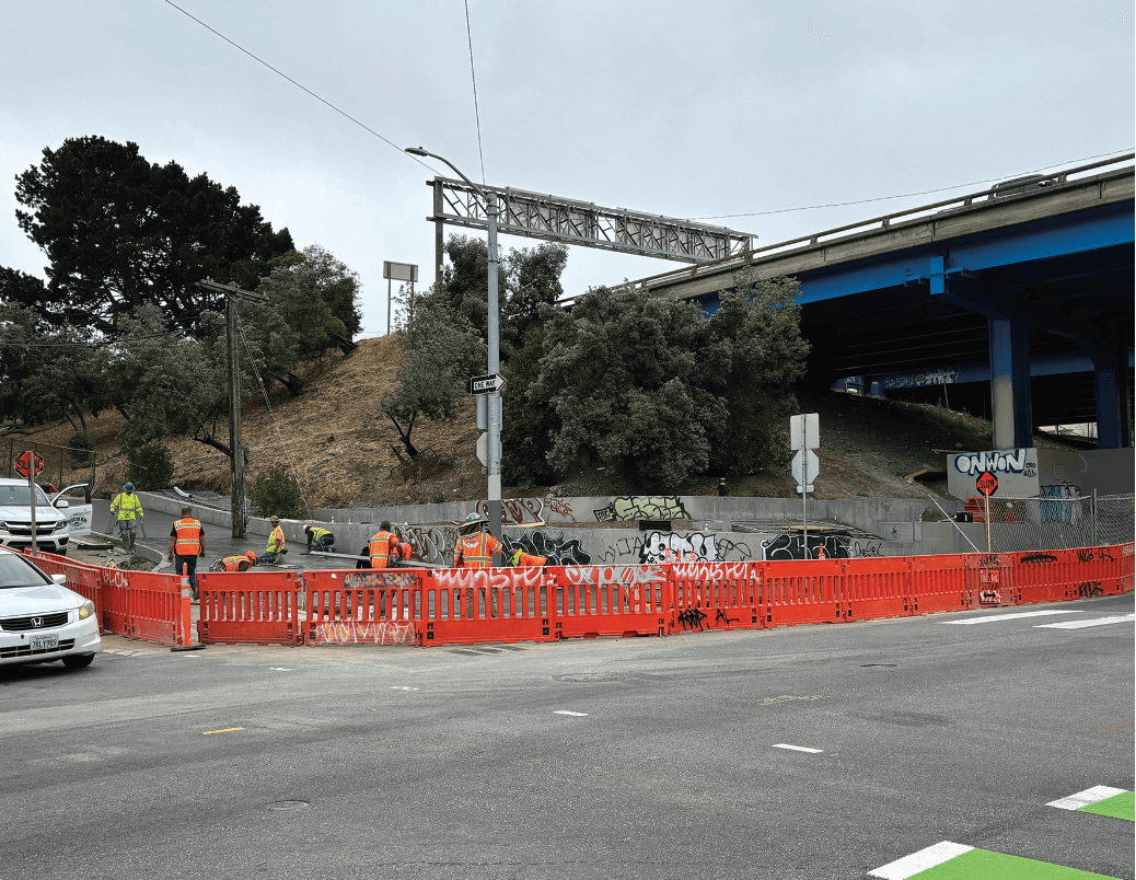 Crew works on the Potrero Gateway Park. Photo: Rebekah Moan