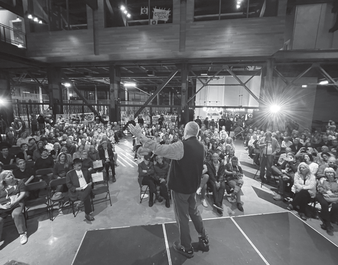 Keith Goldstein warmed up the History Night audience. Photo: Potrero View Staff